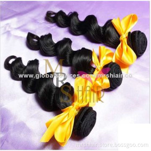 New Arrival Products 6A Queen Hair Brazilian More Wavy Loose Curl Virgin Hair Weave, No Tangle 12"-2